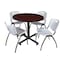Kobe Kobe Round Table & Chair Set, Wood, Metal, Plastic Top, Mahogany TKB36RNDMH47GY - alternate 1